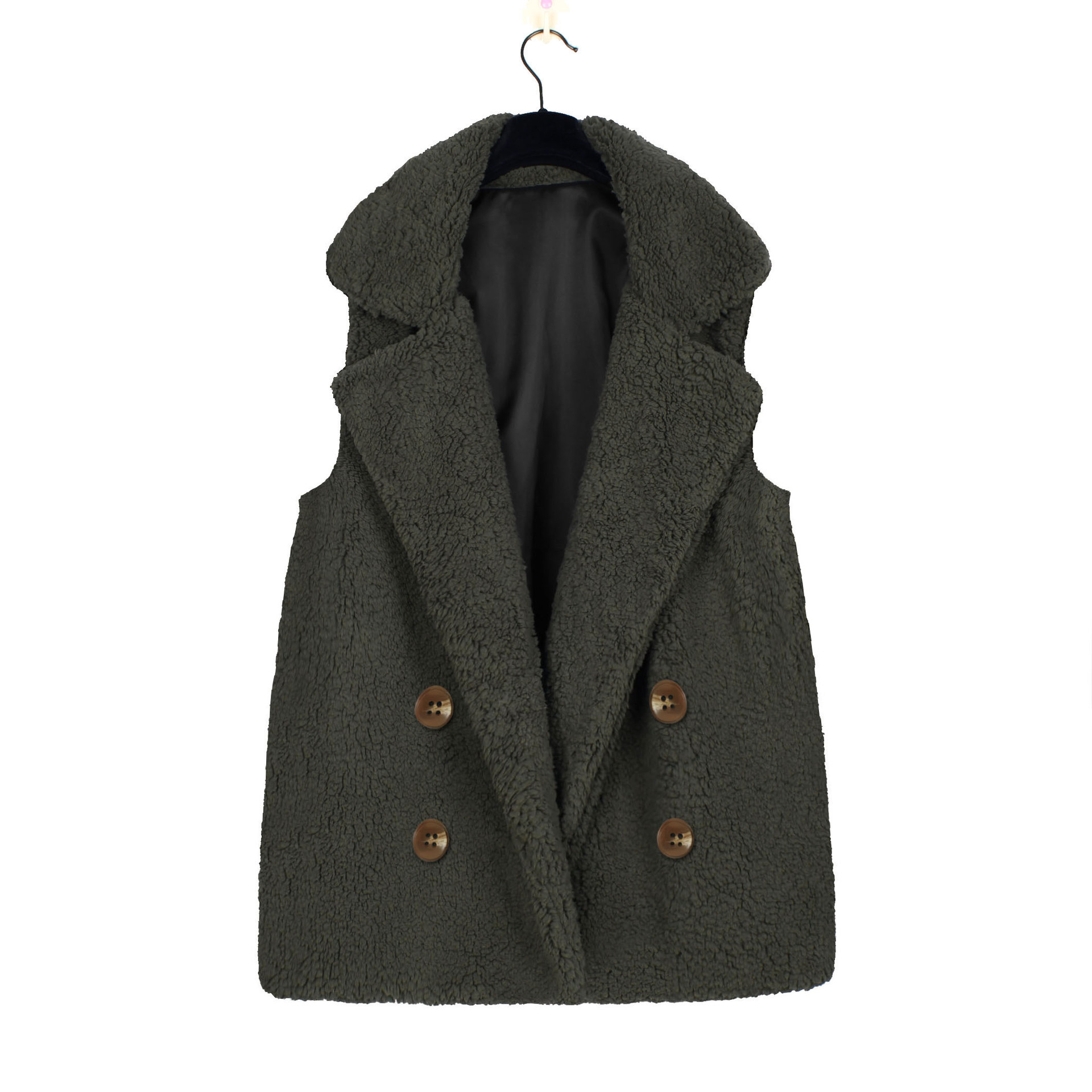 Cheap Winter Elegant Faux Plush Fur Vest Fashion Women Waistcoat - Green