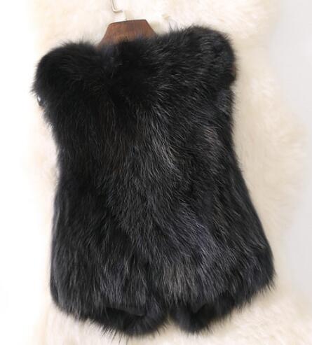 Cheap Winter Elegant Faux Raccoon Fur Vest Fashion Women Waistcoat - Grey