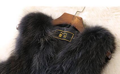 Cheap Winter Elegant Faux Raccoon Fur Vest Fashion Women Waistcoat - Red 01
