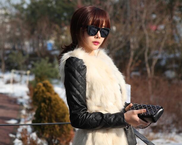 Cheap Winter Faux Fur Vests Fashion Women Waistcoat - White