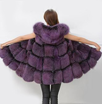 Cheap Winter Good Faux Fox Fur Vest Fashion Women Waistcoat - Purple