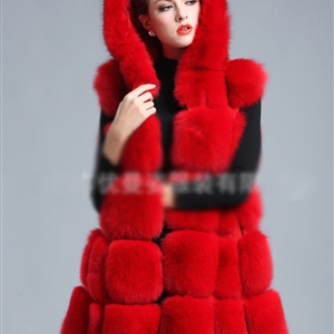 Cheap Winter Good Faux Fox Fur Vest Fashion Women Waistcoat - Red