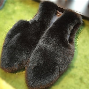 Cheap Winter Warm Faux Fur Vests Fashion Women Waistcoat - Black