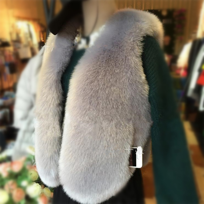 Cheap Winter Warm Faux Fur Vests Fashion Women Waistcoat - Grey