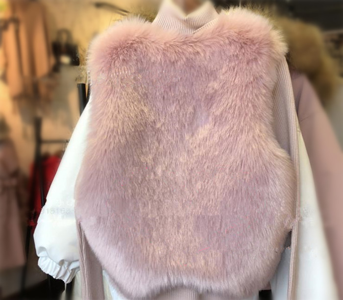 Cheap Winter Warm Faux Fur Vests Fashion Women Waistcoat - Pink