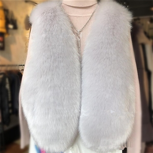 Cheap Winter Warm Faux Fur Vests Fashion Women Waistcoat - White