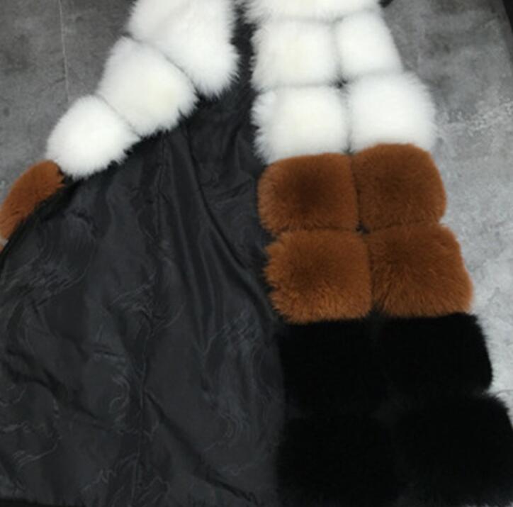 Coloured Cute Elegant Faux Fox Fur Vest Fashion Women Overcoat - Brown 01