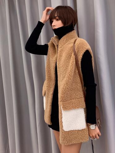 Good Furry Faux Lamb Fur Vest Fashion Women Overcoat - Brown