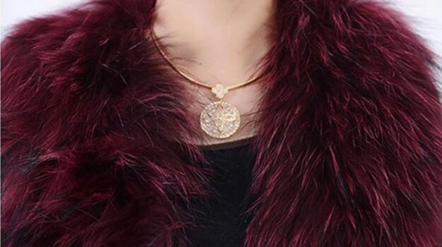 Good Warm Temperament Real Fox Fur Vests Women Overcoat - Red Green