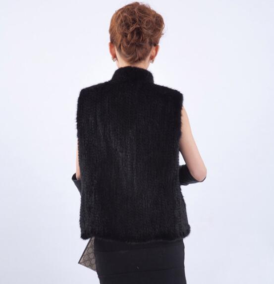 Luxury Winter Elegant Real Fox Fur Vest Fashion Women Overcoat - Black