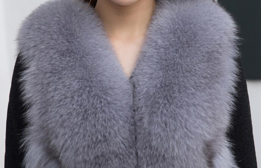 Luxury Winter Super Real Fox Fur Vests Fashion Women Overcoat - Gray