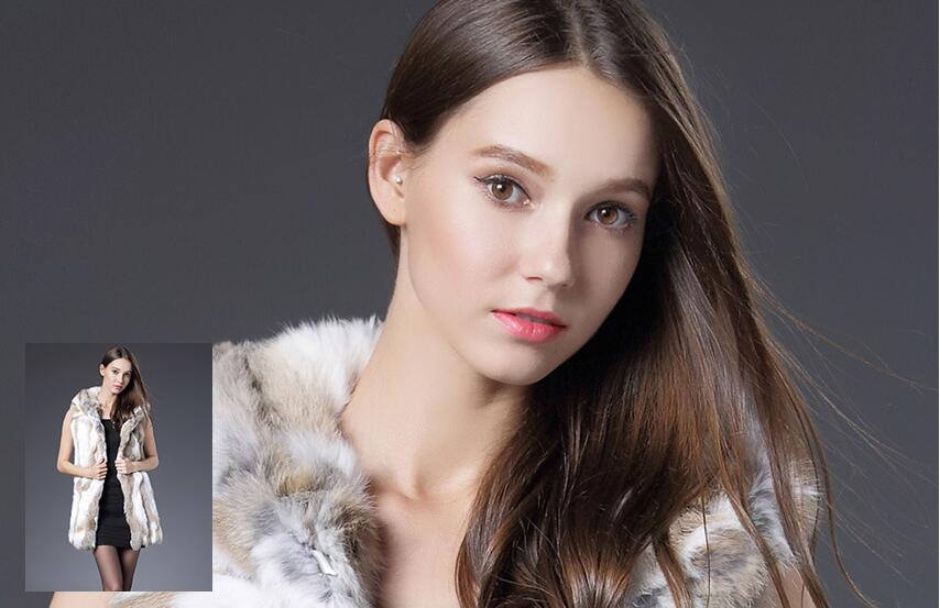 Overcoat Genuine Real Rabbit Fur Vest Fashion Women Medium-long With Belt Fur Waistcoat - Yellow