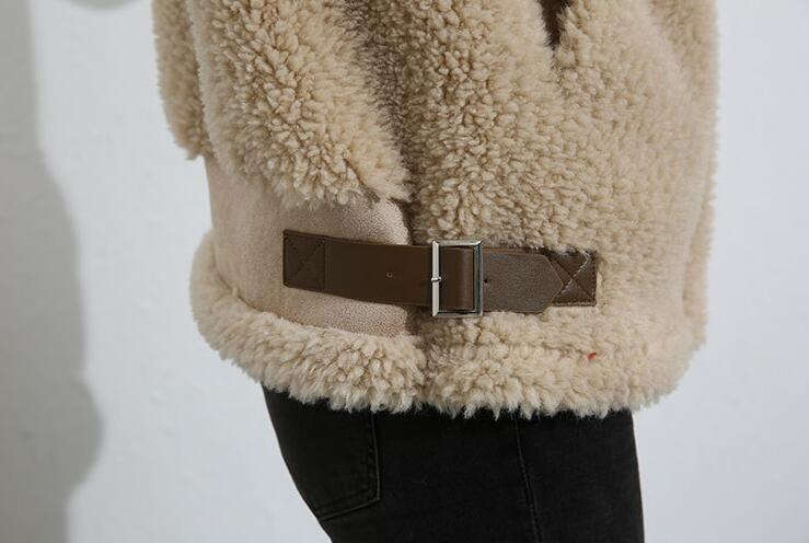 Pretty Winter Elegant Faux Lamb Fur Vest Fashion Women Overcoat - Red
