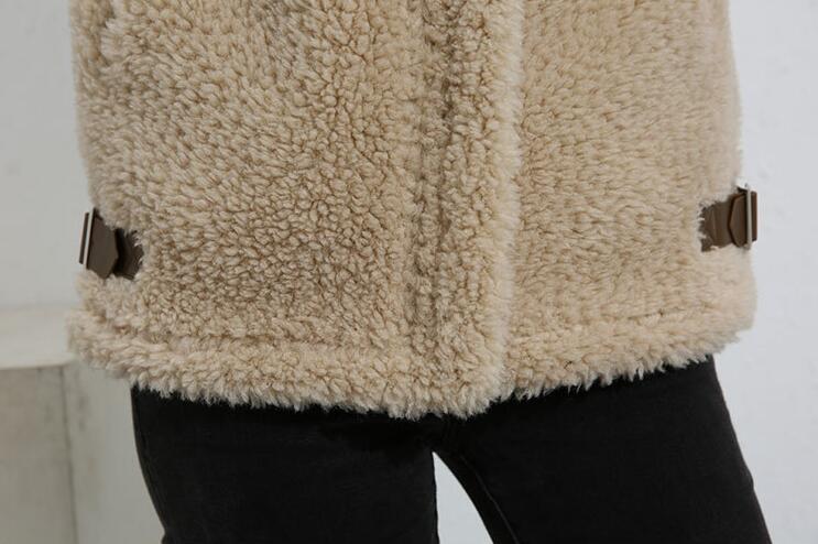 Pretty Winter Elegant Faux Lamb Fur Vest Fashion Women Overcoat - Red