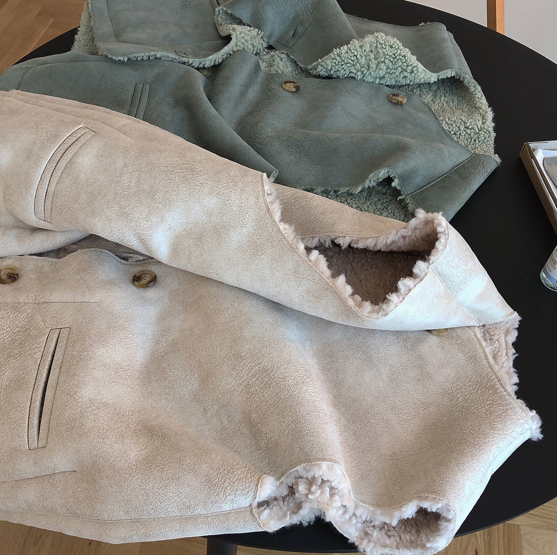 Reversible Winter Elegant Faux Lamb Fur Vest Fashion Women Overcoat - Beige