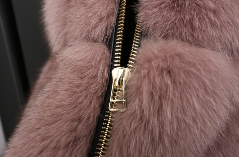 Splicing Long Furry Faux Fox Fur Vest Fashion Women Overcoat - Silvery
