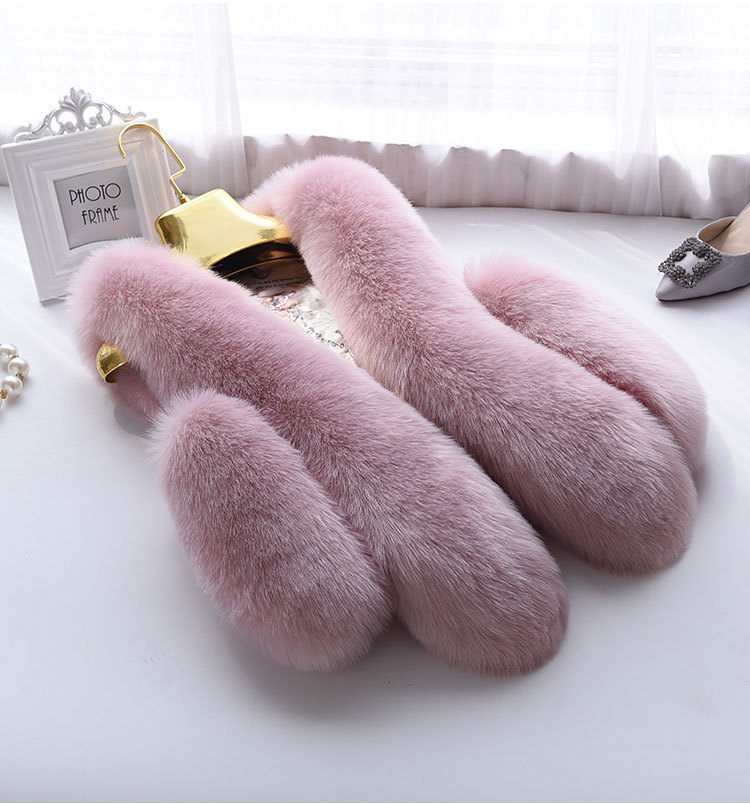 Unique Good Warm Faux Fox Fur Vests Fashion Women Waistcoat - Pink 01