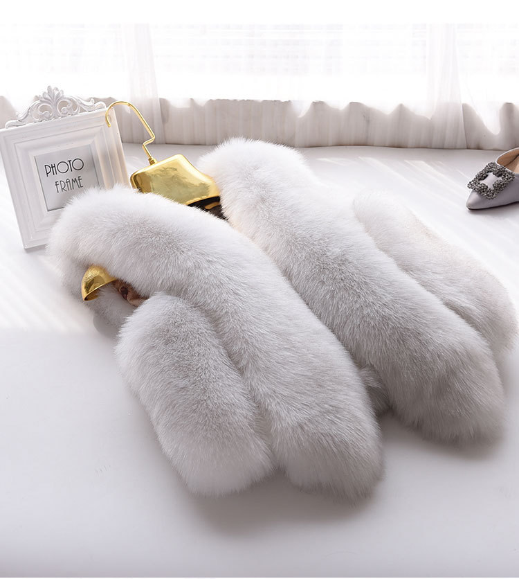 Unique Good Warm Faux Fox Fur Vests Fashion Women Waistcoat - White 01