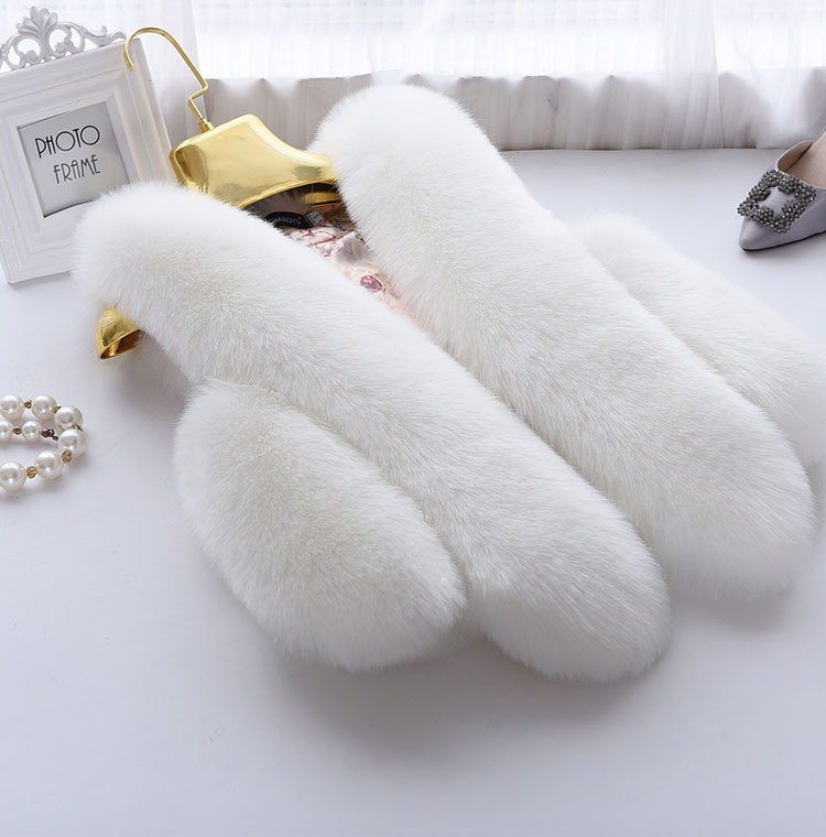 Unique Good Warm Faux Fox Fur Vests Fashion Women Waistcoat - White