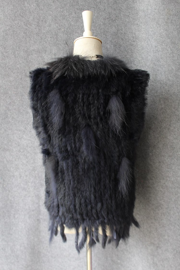 Unique Winter Elegant Faux Rabbit Fur Vest Fashion Women Waistcoat - Blue 01