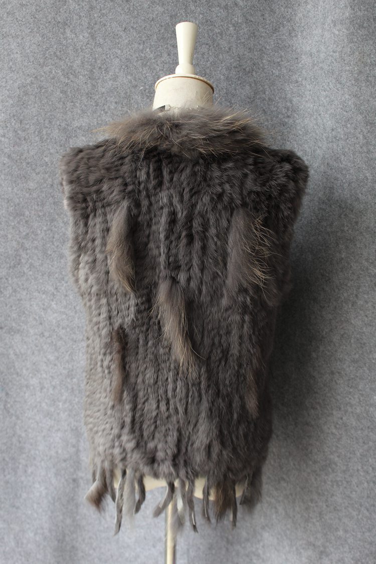 Unique Winter Elegant Faux Rabbit Fur Vest Fashion Women Waistcoat - Gray 01