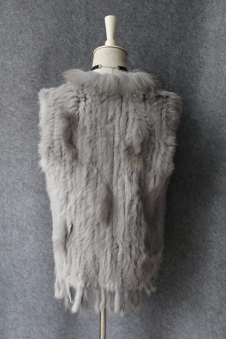 Unique Winter Elegant Faux Rabbit Fur Vest Fashion Women Waistcoat - Gray