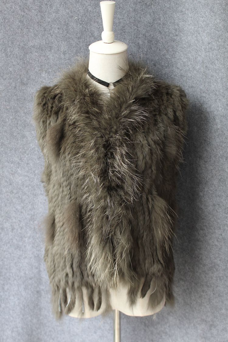 Unique Winter Elegant Faux Rabbit Fur Vest Fashion Women Waistcoat - Green 01