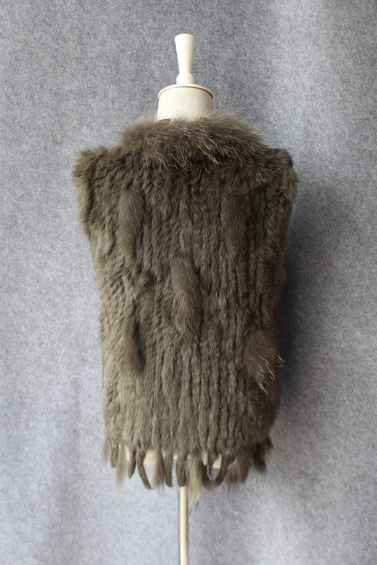 Unique Winter Elegant Faux Rabbit Fur Vest Fashion Women Waistcoat - Green 01