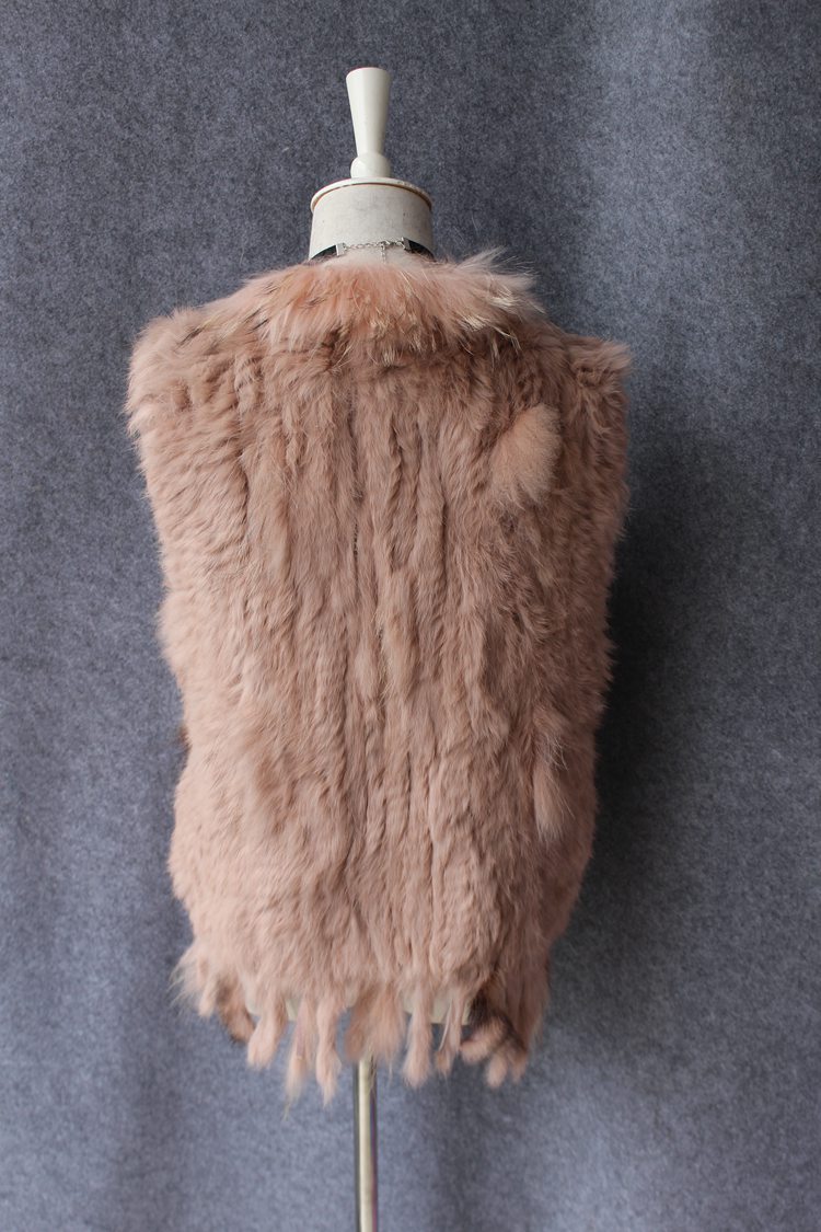 Unique Winter Elegant Faux Rabbit Fur Vest Fashion Women Waistcoat - Pink 01