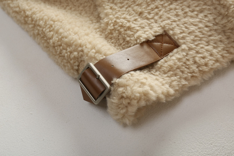 Unique Winter Elegant Faux Suede Fur Vest Fashion Women Waistcoat - Khaki