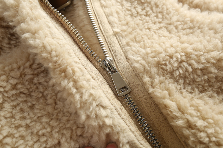 Unique Winter Elegant Faux Suede Fur Vest Fashion Women Waistcoat - Khaki