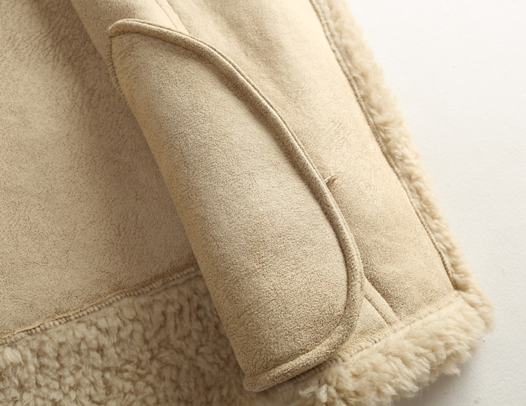 Unique Winter Elegant Faux Suede Fur Vest Fashion Women Waistcoat - Khaki