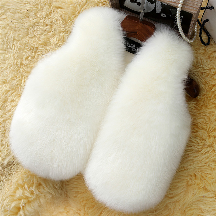 Warm Faux Fox Vest Fashion Girl Overcoat - White