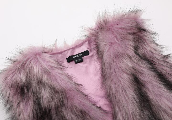 Wholesale Winter Elegant Faux Fur Vest Fashion Women Waistcoat - Khaki