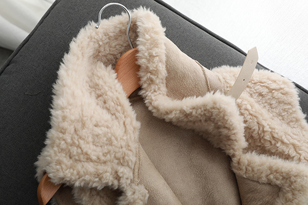 Winter Super Real Lamb Fur Vest Women Overcoat - Khaki