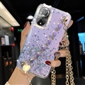 Crossbody Transparent Silicone TPU Chain Back Soft Cases Crystal Covers For Huawei Honor 50 Pro - Purple