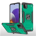 Holder Magnet Defence Shield Silicone Hard Cases Skin Covers For Samsung Galaxy A22 4G/5G LTE - Green