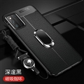 Holder Magnet Leather Pattern Shield Silicone Soft Cases Skin Covers For Samsung Galaxy F52 5G - Black