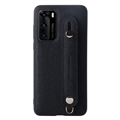 Holder Real Cowhide Leather Back Cases Wrist Covers For Huawei P40/P40 Pro/P40 Pro+ - Black