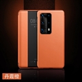 Intelligent Dormancy Leather Flip Cases Holster Covers For Huawei Honor 50 Pro - Orange