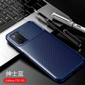 Lichee Pattern Defence Shield Silicone Soft Cases Back Covers For Samsung Galaxy F52 5G - Blue