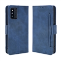 Multi-function Card Leather Flip Cases Wallet Holster Covers For Samsung Galaxy F52 5G - Blue