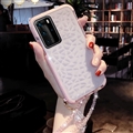 Pearl Chain Transparent Silicone TPU Shield Back Soft Cases Skin Covers For Huawei P40/P40 Pro/P40 Pro+ - Pink
