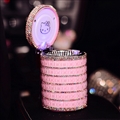 Cute Portable Car Ashtray with Led Light Crystal Bling Bling Car Ash Tray Storage Cup Holder for Girls Woman - Pink