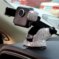 Luxury Bling Crystal Car Phone Holder Magnetic Suction Cup Mobile Stand Magnet Support Cell GPS - White