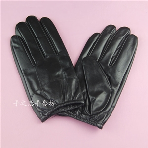 Fashion Men Boys Genuine Leather Sheepskin Finger Gloves Keep Warm - Black
