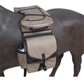 Multi-Purpose Horse Supplies Equestrian Saddle Bag With Water Bottle Holder Durable Oxford Fabric Fit For Riders - Brown
