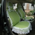 Funky Bud Silk Woman Polka Dot Girls Lace Cotton Custom Automobile Car Seat Cover Set - Green White