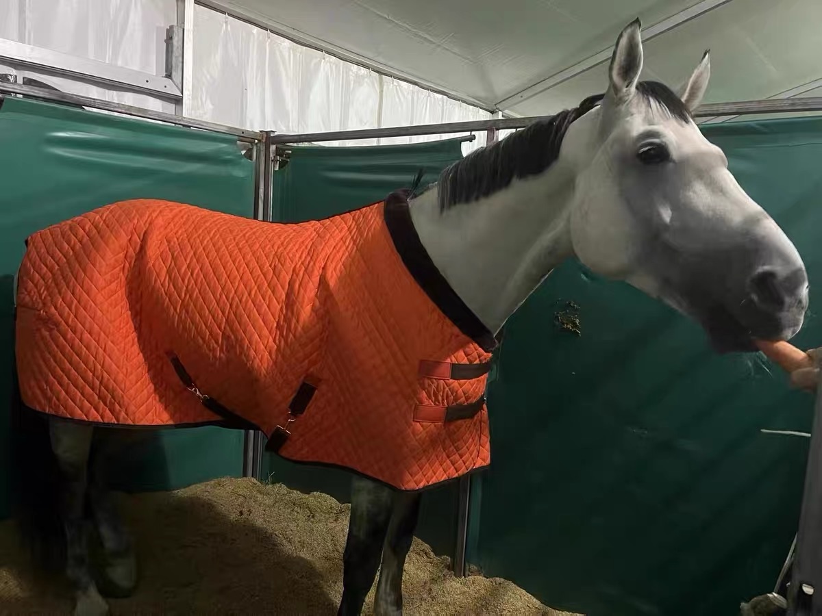Adjustable Velvet Rug Horse Care Blanket Detachable Neck Cover Winter Keep Warm Equestrian Gear With Comfort Thickened - Orange
