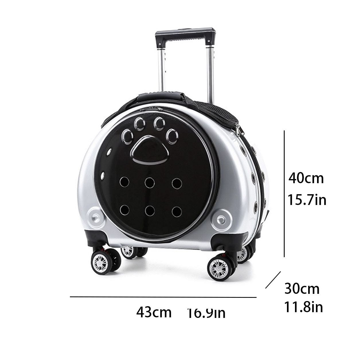Backpack Portable Pet Strollers With Wheels Durable Acrylic PC Closure For Cats Dogs Bags Ideal For Travel Outdoor Use - Orange